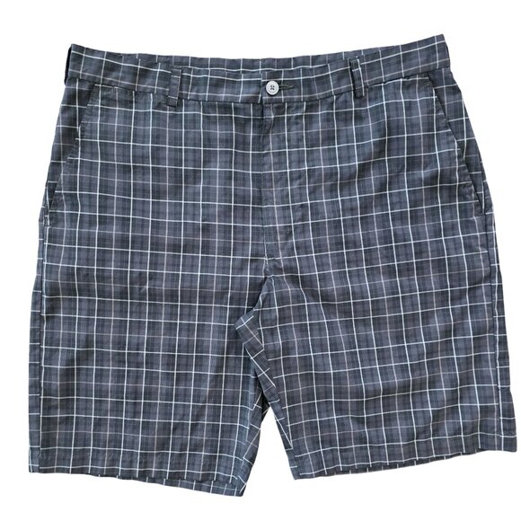 Ben Hogan Performance Plaid Gray & White Mens Shorts Large - Picture 1 of 5
